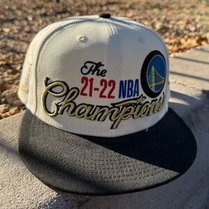 Golden state warriors champion hat New Era Gray and White Cap